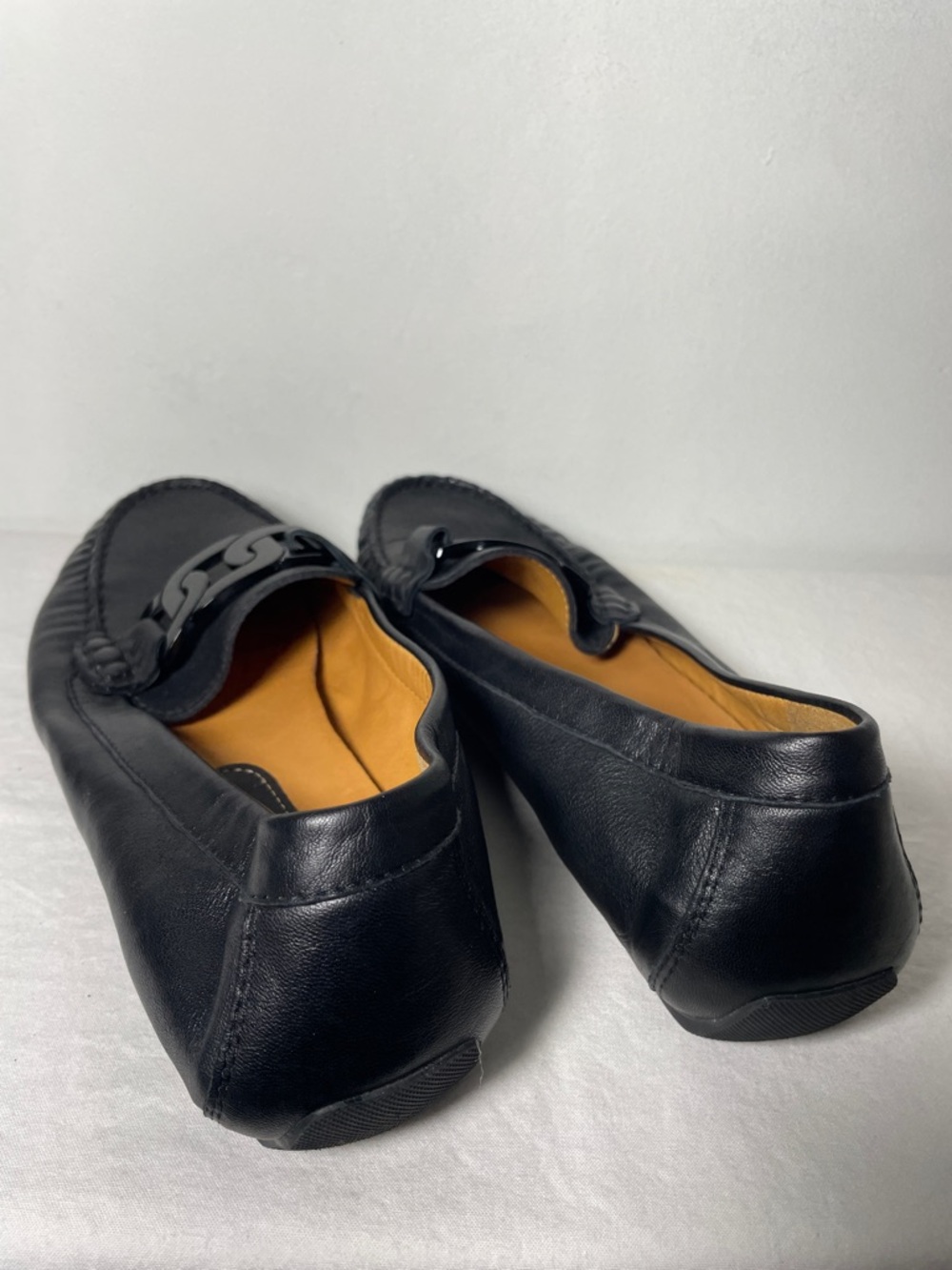 Van Eli Aiker Black Leather Driving Loafer Moccasins 11 W - Picture 6 of 12